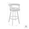 Armen Living Nolagam Swivel Counter Stool in Brushed Stainless Steel with Black Faux Leather 840254335608 - alternate 3